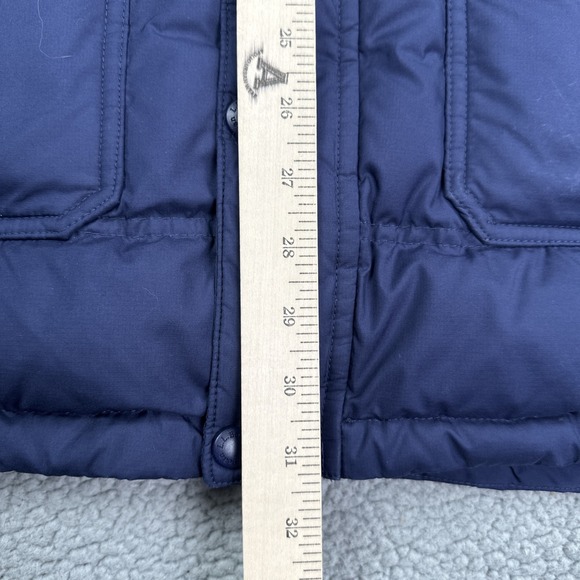 LL Bean Puffer Downtek Jacket Men Medium Reg Blue Removable Hood Pertex 295958 - Picture 7 of 16